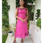 Pink crispy georgette kurti