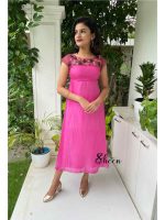 Pink crispy georgette kurti