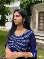blue shade panel-cut faux georgette kurti - Image 2