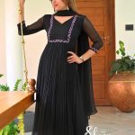 Black faux georgette kurti