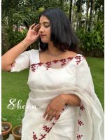Offwhite organza saree - Image 2