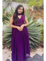 Purple georgette Anarkali