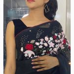 Premium pure organza black saree