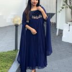 blue faux georgette kurti