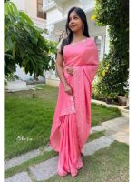 peachish pink uppada silk saree