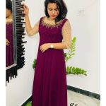 Elegant wine-red panel cut kurti