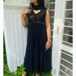 Elegant black georgette Anarkali