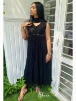 Elegant black georgette Anarkali
