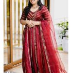 reddish marron bridal lehenga