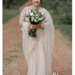 Beige shade bridal saree