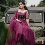 dark winered shade crop top, skirt and duppatta