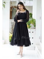 Black panel-cut kurti