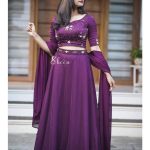 Dark wine-red lehenga