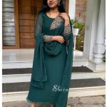 Bottle green georgette kurti