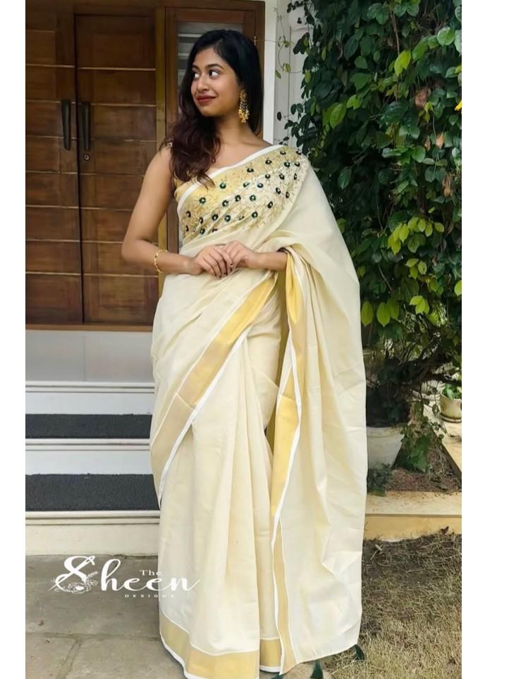 998F321B-7194-4068-8B0B-9B7AFBBF664E (1) Elegant semi-tissue saree - Image 1