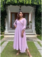 Lavender umbrella-cut kurti