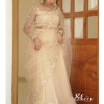 light golden shade half saree