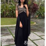 Black side-slit kurti paired with matching bottoms