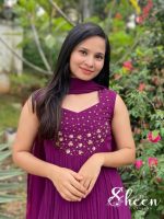 winered faux georgette kurti - Image 2