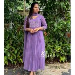 lavender faux georgette kurti
