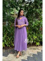 lavender faux georgette kurti