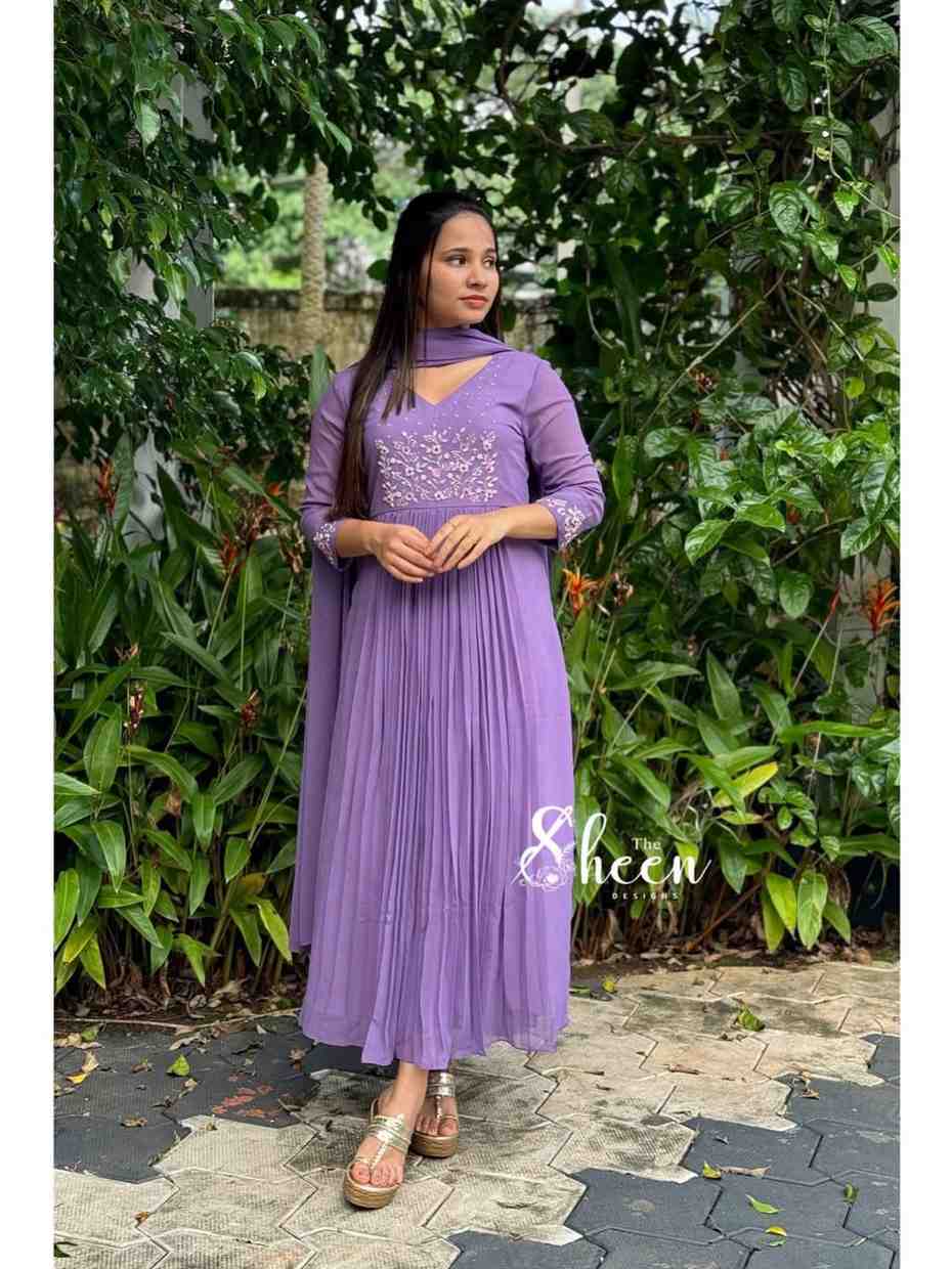 AD97B0F9-7BF2-49CE-97A0-575B95EEBA13 (1) lavender faux georgette kurti - Image 1