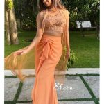 pastel orange georgette outfit