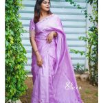 lavender raw silk saree