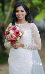 off-white bridal wedding gown