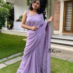 Premium pastel purple soft organza saree