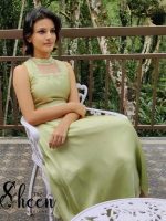 Pista green crispy georgette kurti - Image 2