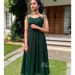 Green panel-cut kurti