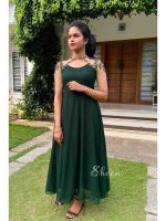 Green panel-cut kurti