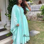 Light green Uppada silk umbrella-cut kurti