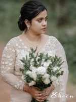 Beige shade bridal saree - Image 2