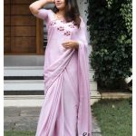 Pastel semi-silk saree