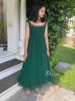 Green panel-cut kurti