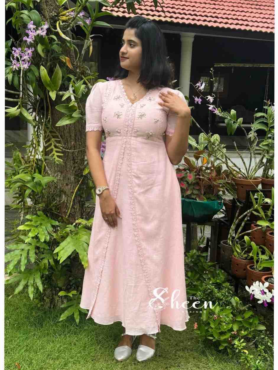 DF2D311D-79A6-423E-B366-3D4D98CCE32A (1) Blush Pink net cotta frock - Image 1
