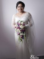 Offwhite shade bridal saree