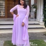 Lavender pleated A-line kurti