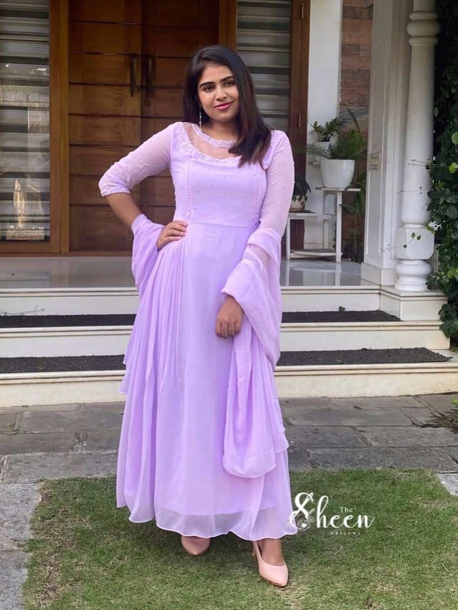 E9F372DF-B06C-4CE2-92AC-FAB066390191 (1) Lavender pleated A-line kurti - Image 1