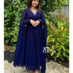 blue faux georgette kurti
