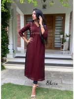 brown badri silk kurti