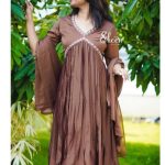 copper shade silky georgette kurti