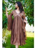 copper shade silky georgette kurti