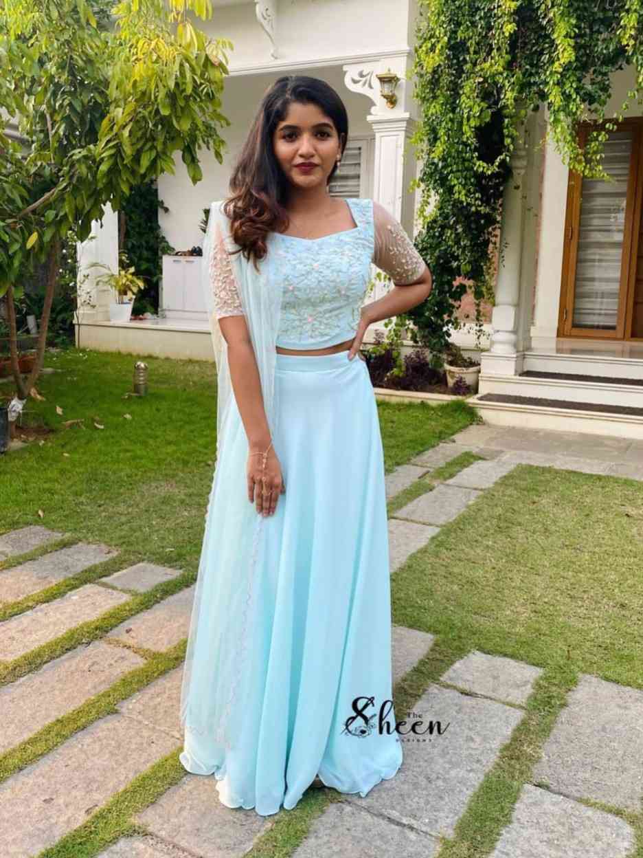 FD2F56A0-718A-4657-9A33-9889B217D377 (1) Skyblue lehenga - Image 1