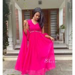 Pink georgette Anarkali