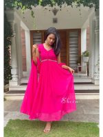 Pink georgette Anarkali