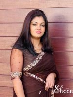 Brown net saree - Image 2