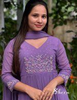 lavender faux georgette kurti - Image 2